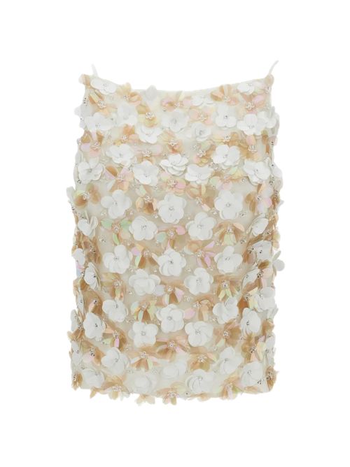 P.A.R.O.S.H.sleeveless floral-appliqué top P.a.r.o.s.h. | GYM-D311707802 FANTASIA PANNA